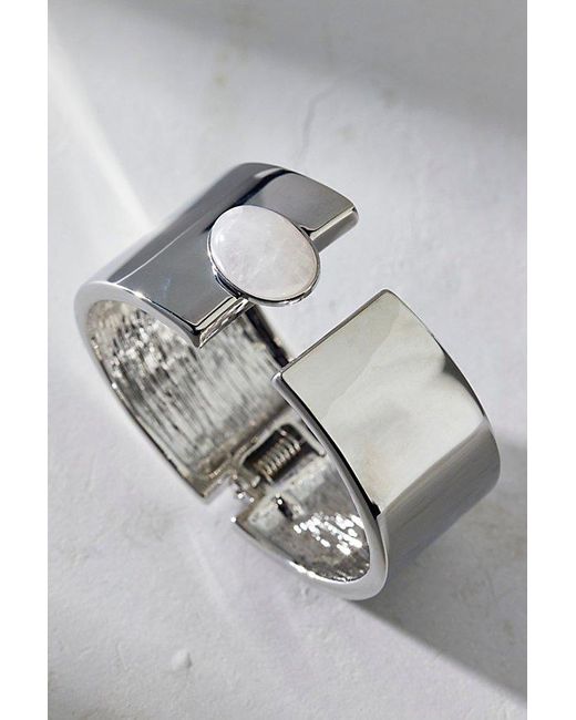 Urban Outfitters Gray Stone Inset Metal Bangle Bracelet