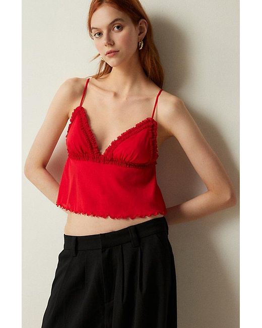 Out From Under Red Dryad Stretch Tulle Babydoll Cami