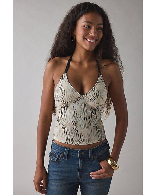 Out From Under Blue Je T'Aime Cropped Halter Top