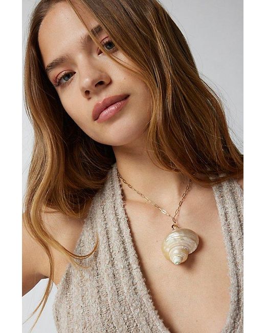 Urban Outfitters Brown Shell Chain Necklace