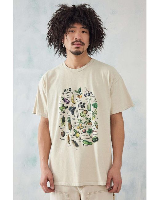 Urban Outfitters Natural Uo Ecru A-z Fruit Tee for men