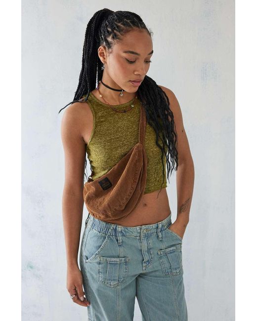BDG Brown Mini Slouchy Corduroy Crossbody Bag