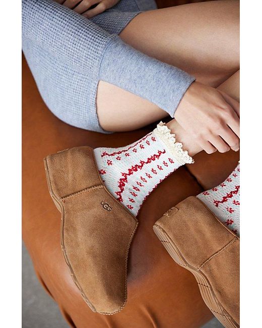 Urban Outfitters Blue Ruffle Pointelle Crew Sock