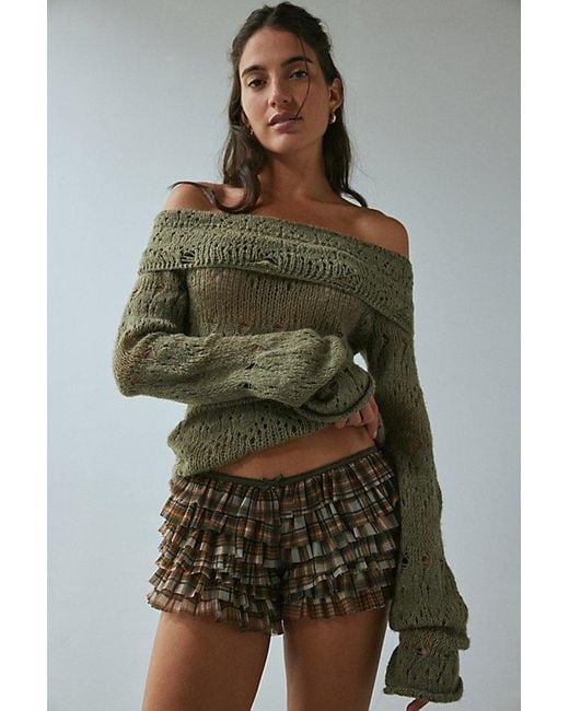 Jaded London Rhea Printed Bloomer Short in Green | Lyst