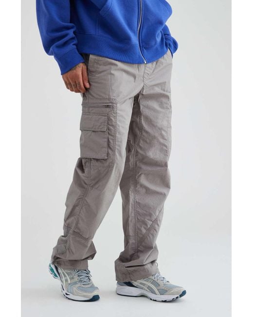 Standard Cloth Blue Seamed Cargo Pant In Grey,at Urban Outfitters for men