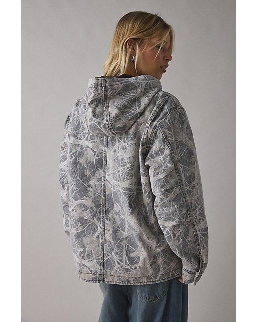 BDG Gray Avril Cotton Canvas Zip-Up Hooded Skate Jacket