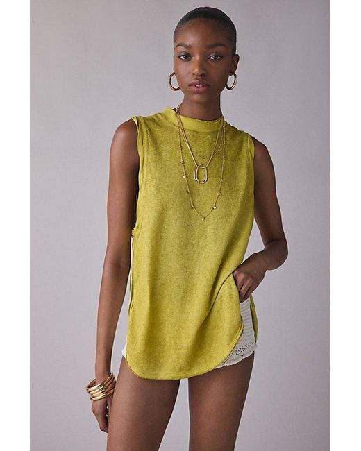 BDG Green Mirage Side-Split Tunic Tank Top