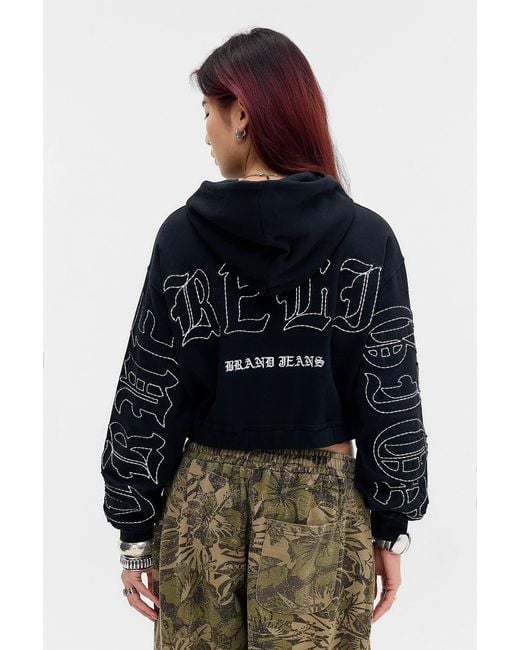 True Religion Blue Big T Appliqué Logo Hoodie