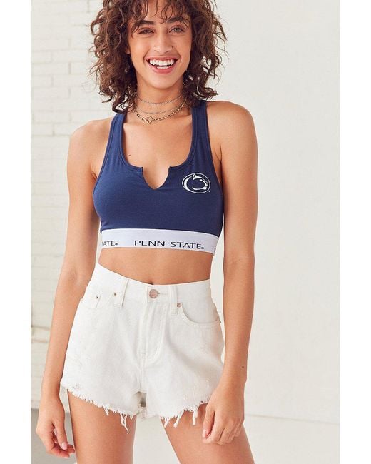 Urban Outfitters College Cotton Sports Bra in Blue | Lyst