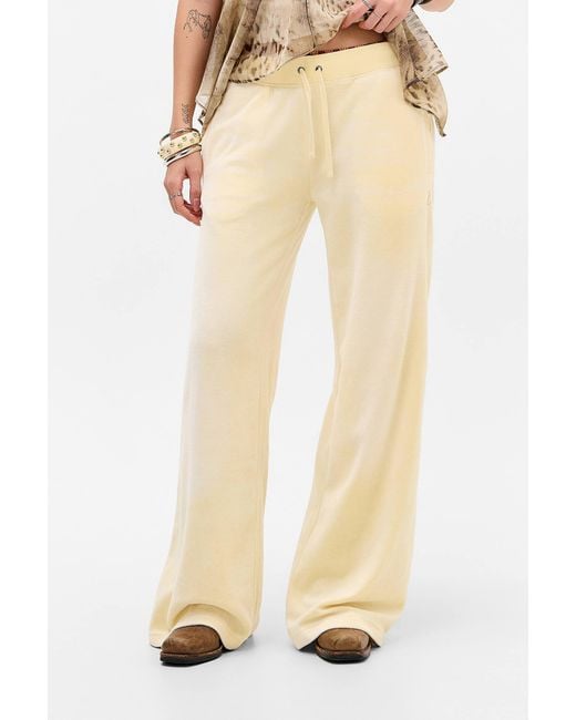 Juicy Couture Natural Uo Exclusive Butter Yellow Velour Track Pants