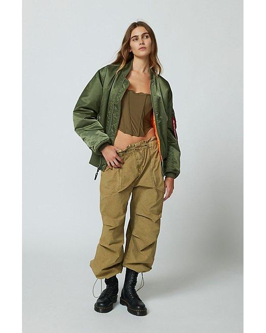 Urban Outfitters Green Uo Sloan Nylon Baggy Balloon Pant