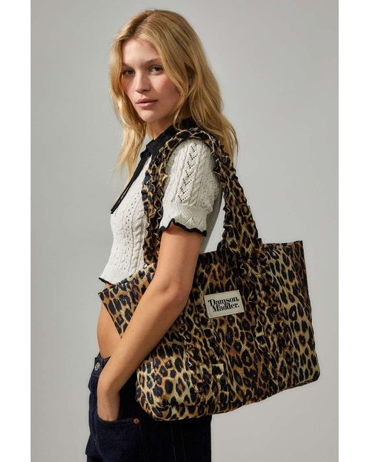Damson Madder Black Leopard Print Tote Bag