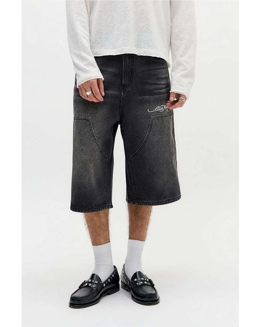 Ed Hardy Uo Exclusive Black Dragon Jorts for men