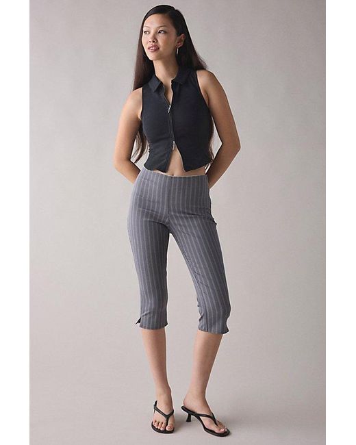 Urban Outfitters Black Uo Ledia Fitted Seamed Zip-Front Vest Top Jacket