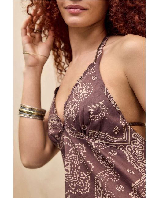 Kimchi Blue Brown Bandana Halter Top