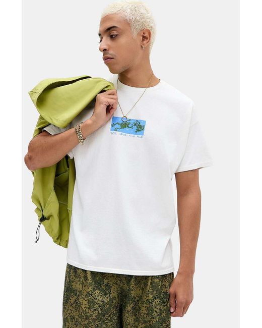 Urban Outfitters White Uo Frog Hip Hop T-shirt for men