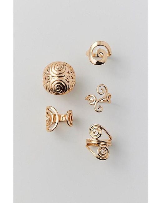 Urban Outfitters Brown Spiral Statement Ring Set