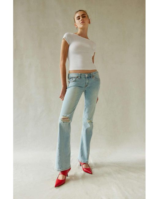 True Religion Joey Low-rise Flare Jean In Tinted Denim,at Urban Outfitters  | Lyst Canada