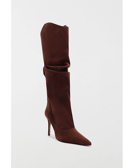SCHUTZ SHOES Brown Maryana Up Slouch Knee High Boot