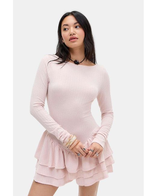 Kimchi Blue Pink Ruffled Up Romper