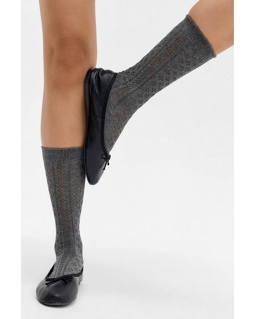 Out From Under Gray Pointelle Knee High Socks