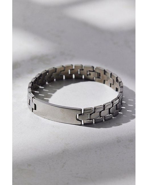 Urban Outfitters Gray Liam Chunky Id Bracelet for men