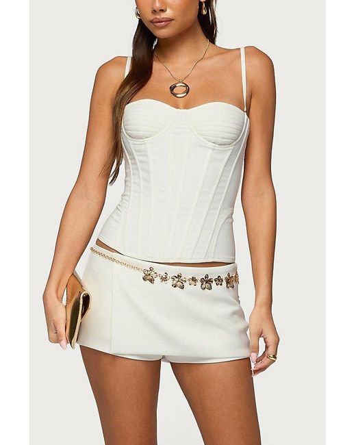 Edikted White Alixa Micro Skort