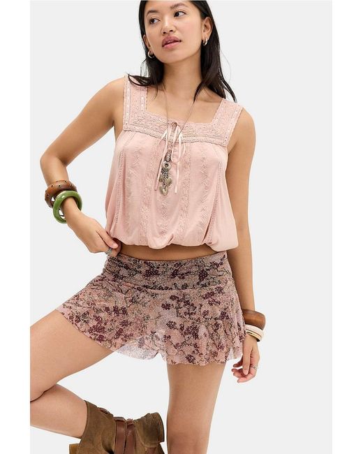 Urban Outfitters Pink Uo Belle Hotfix Mini Skort