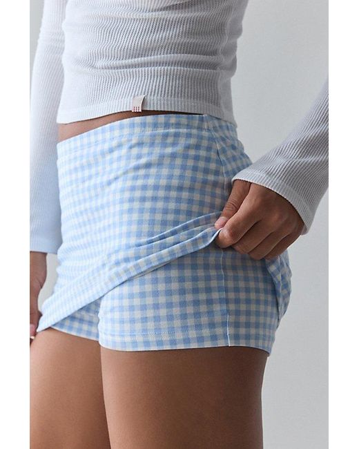 Out From Under Blue Bec Low-Rise Micro Mini Skort
