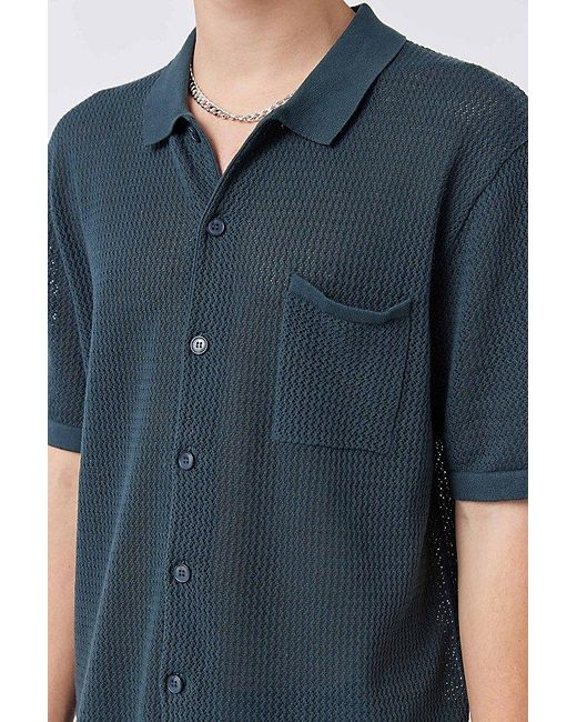 Barney Cools Blue Knit Holiday Shirt Top for men