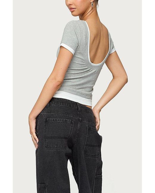 Edikted Multicolor Julietta Contrast Layered T Shirt Top
