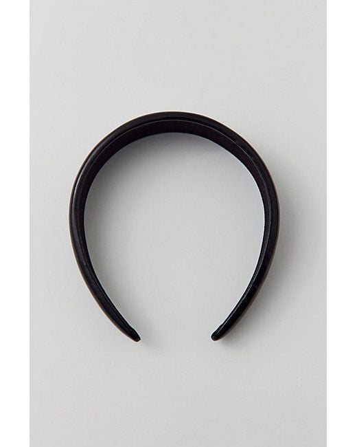 Urban Outfitters Black Faux Leather Puffy Headband