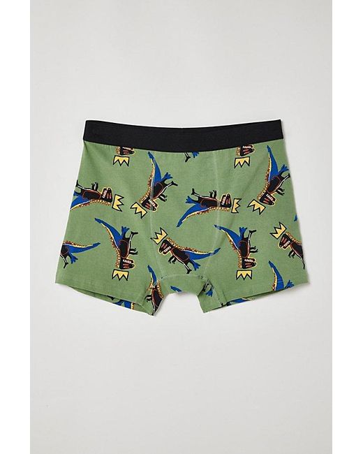 Urban Outfitters Green Basquiat Tossed Dino Boxer Brief for men