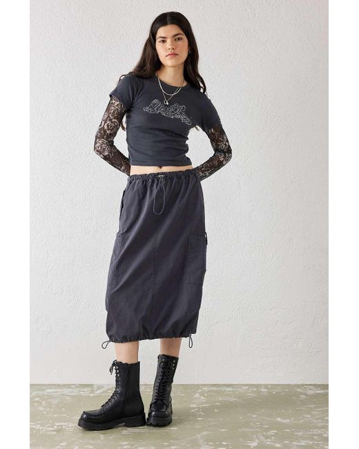 Jaded London Grey Midi Cargo Skirt in Blue Lyst UK