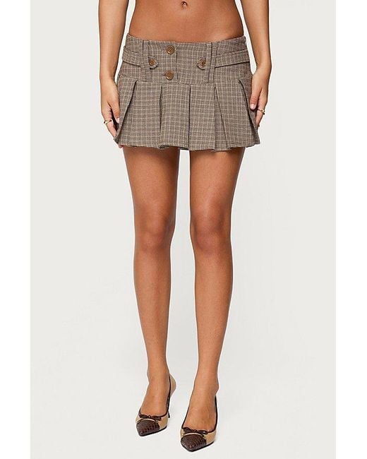 Edikted Multicolor Lockette Plaid Pleated Mini Skort