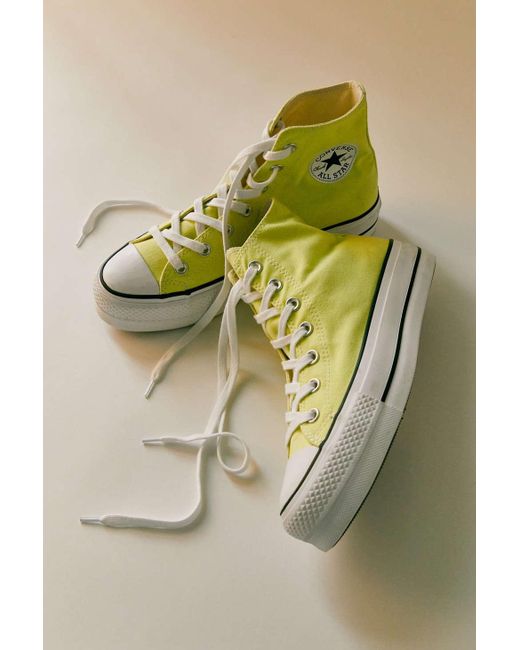 Converse Yellow Chuck Taylor All Star Canvas Platform High-top Sneaker