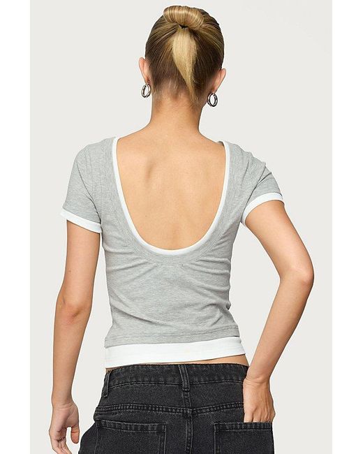 Edikted Multicolor Julietta Contrast Layered T Shirt Top