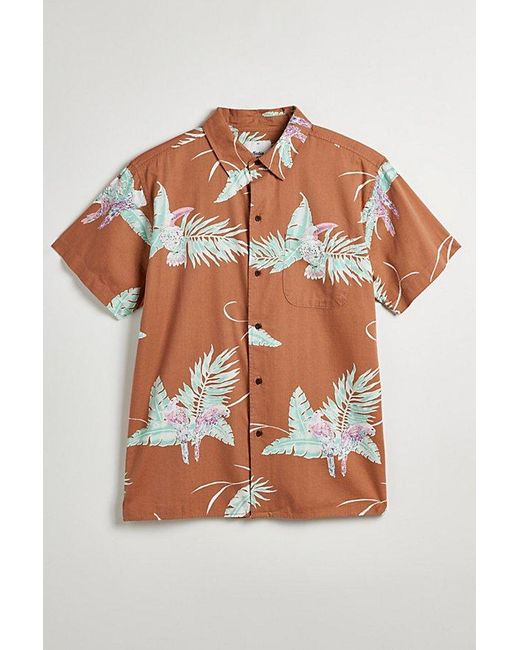 Katin Multicolor Paradise Tropical Print Short Sleeve Button-Down Shirt Top for men