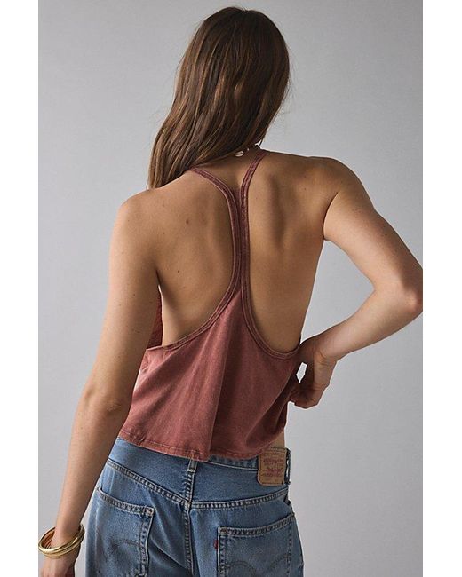 Out From Under Brown Alexa Tie-Front Racerback Tank Top