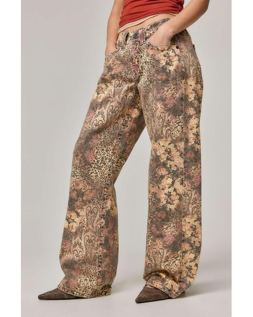 BDG Natural Kayla Lowrider Mixed Jeans 27w 32l At Urban Outfitters