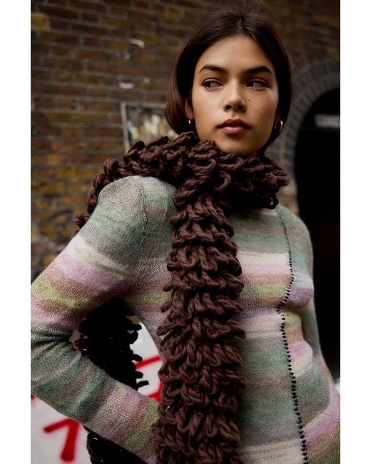 Urban Outfitters Black Uo Margot Loop Slim Scarf