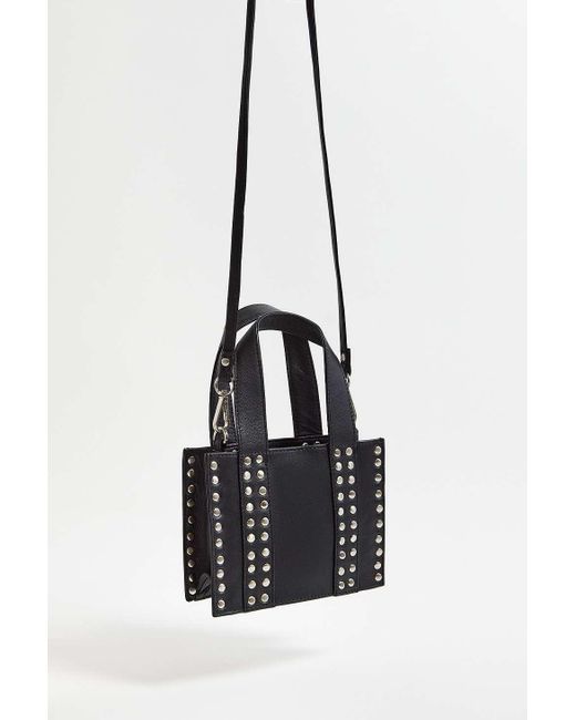 Urban Outfitters Black Uo Studded Leather Crossbody Bag