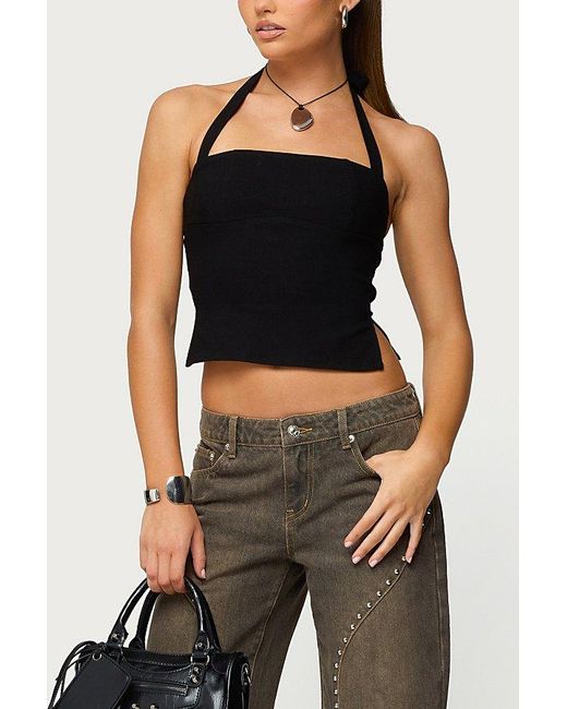 Edikted Black Dara Halter Top