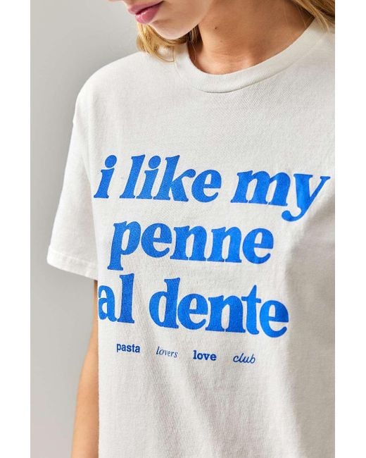 Urban Outfitters Gray Uo Al Dente Pasta Boyfriend T-shirt