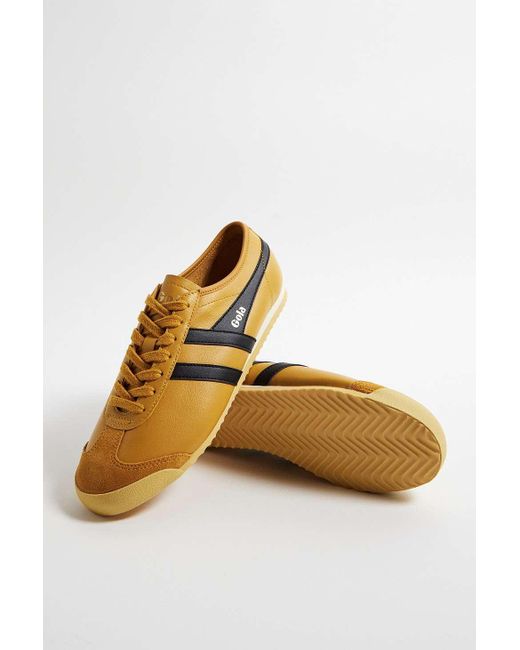 Gola Gray Yellow Classics Race Leather Trainers