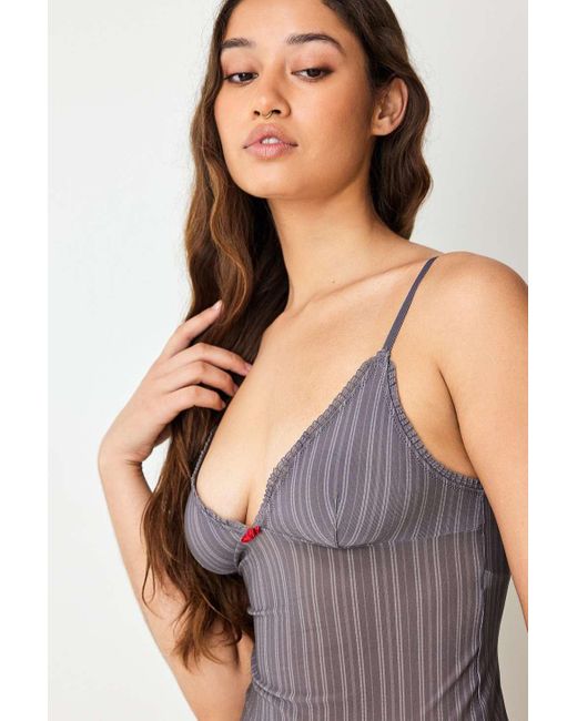 Urban Outfitters Gray Out From Under Je T'aime Pinstripe Cami