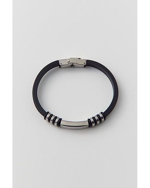 Urban Outfitters Metallic Brett Leather & Metal Bracelet for men
