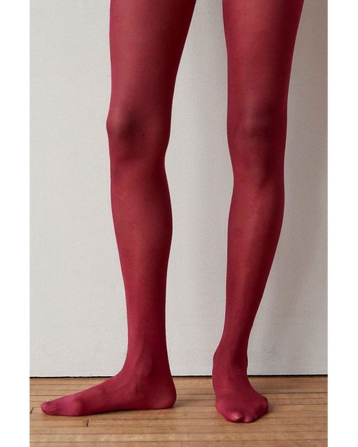 Urban Outfitters Red Uo Daisy Pattern Tights