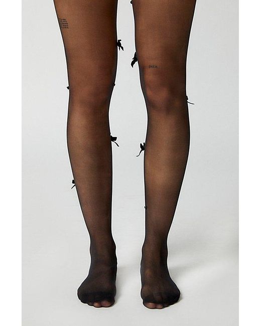Urban Outfitters Black Uo 3D Bow Tights