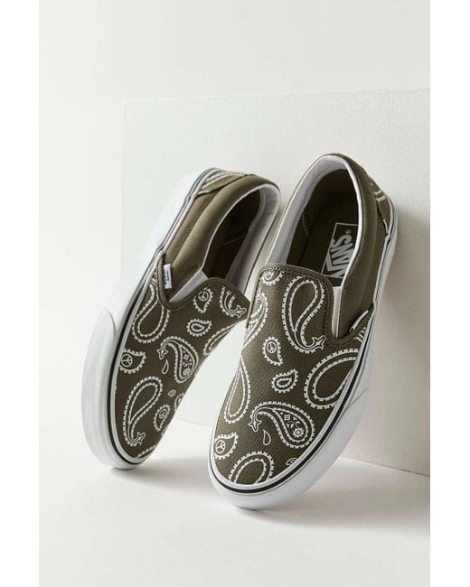 Vans Canvas Slipon Paisley Sneaker in Dark Green (Green) Lyst Canada